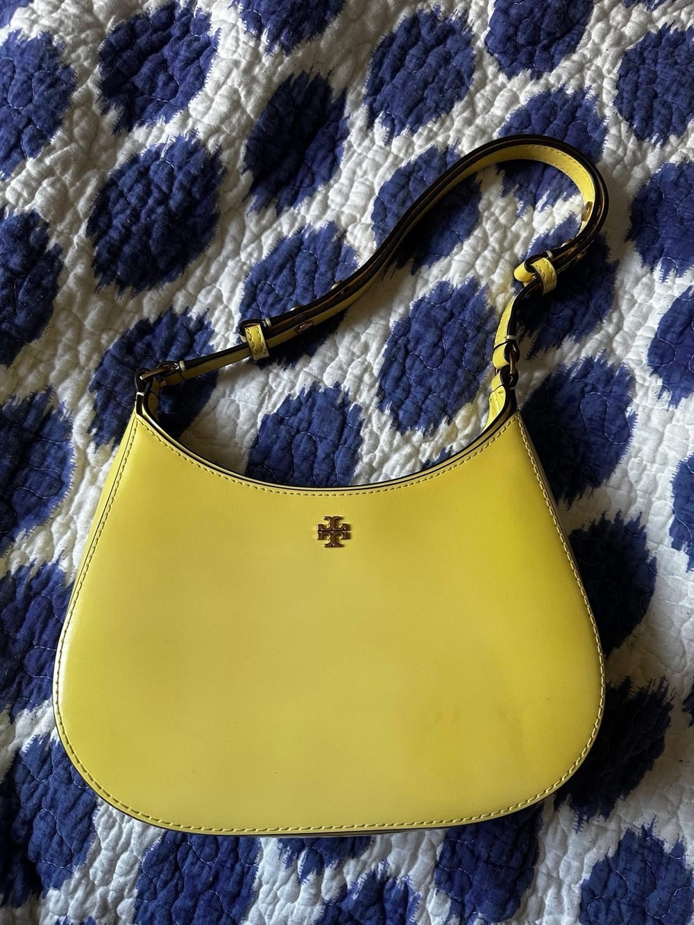 Tory Burch Lemon Yellow Leather Shoulder Bag